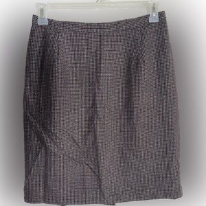 Vintage Briggs of New York micro houndstooth lined A line skirt size 14 burgundy